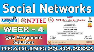 Social Networks | NPTEL | Week4 | Assignment 4 Solution | Jan 2022