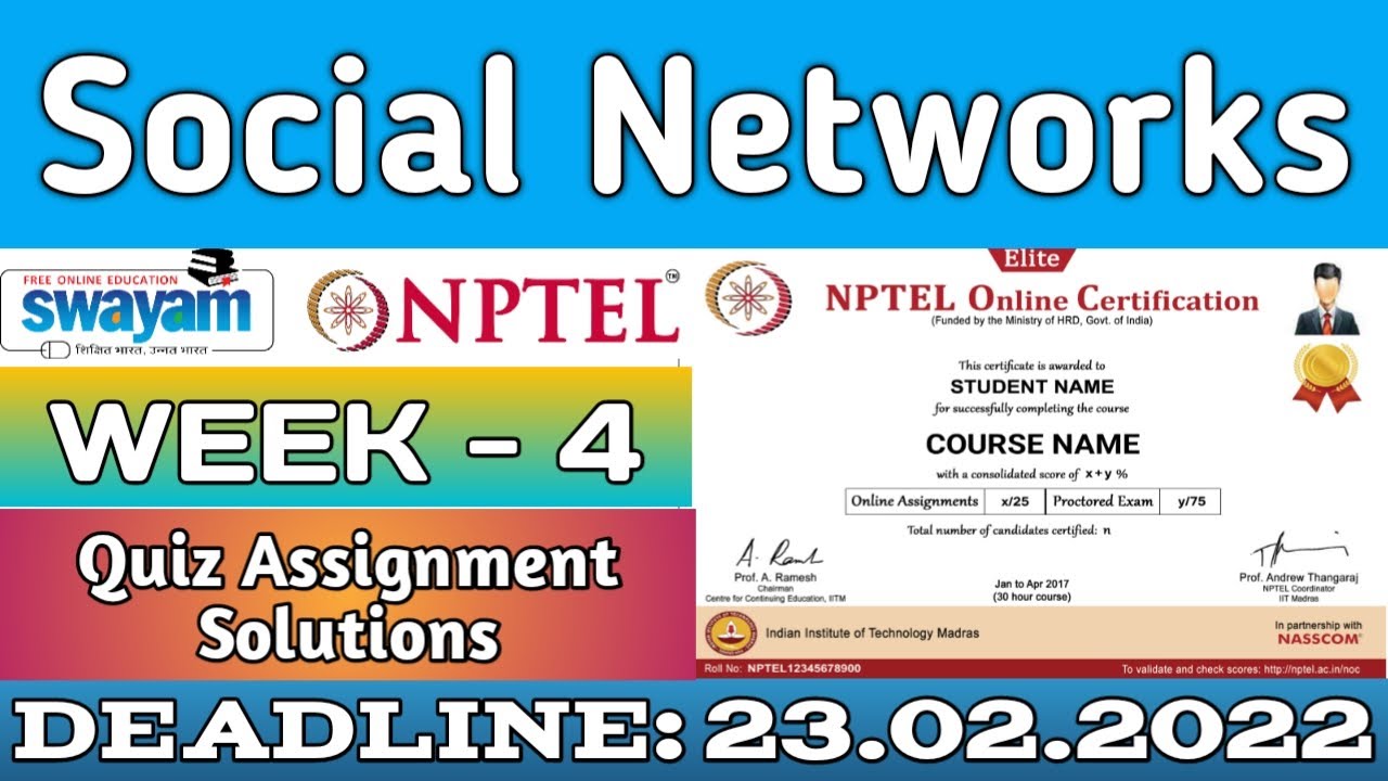 nptel social networks assignment 4 answers 2023