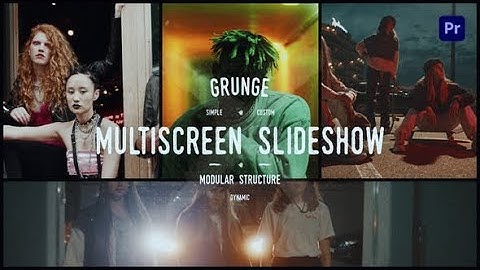 Premiere Pro Template: Grunge Grid Multiscreen Slideshow
