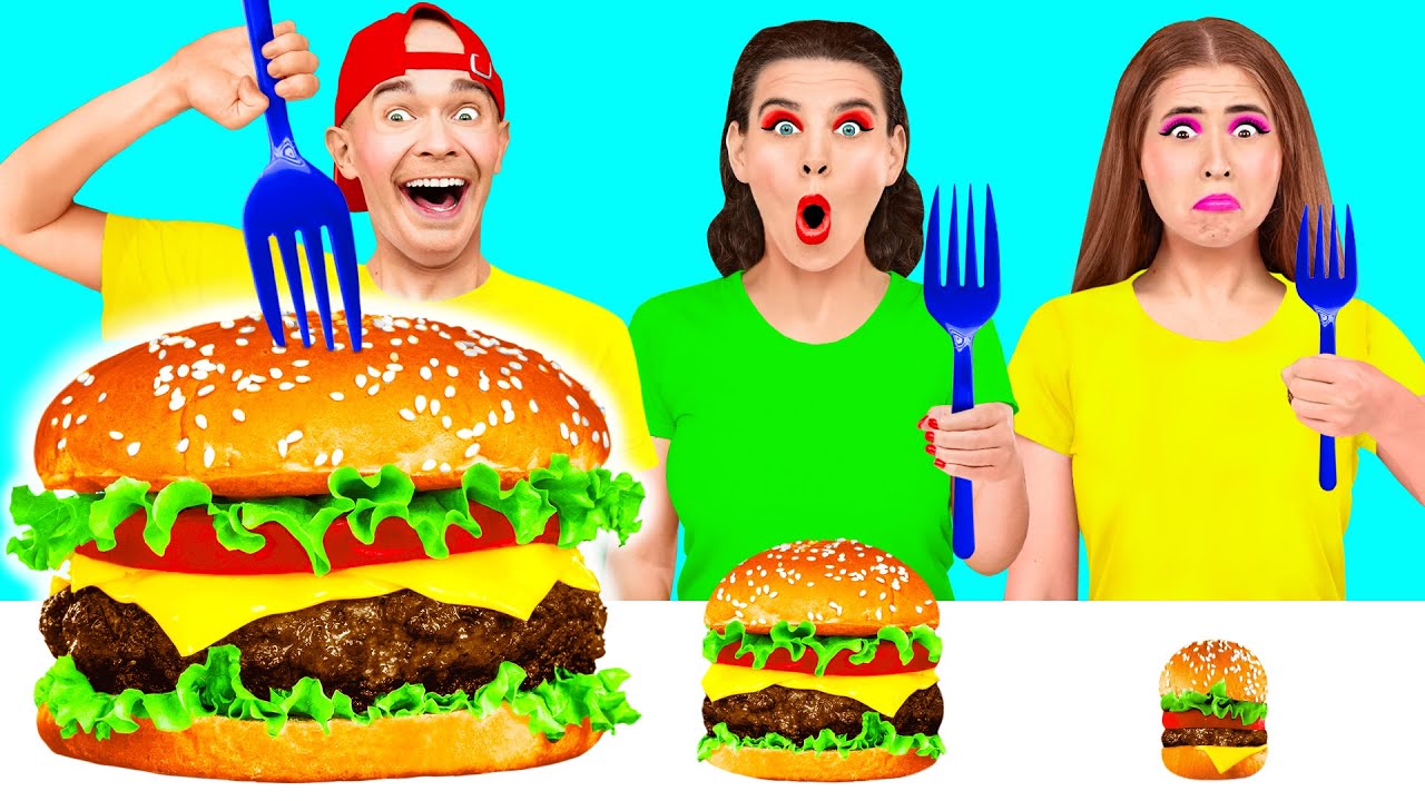 Big, Medium and Small Plate Challenge by Happy Fun - YouTube