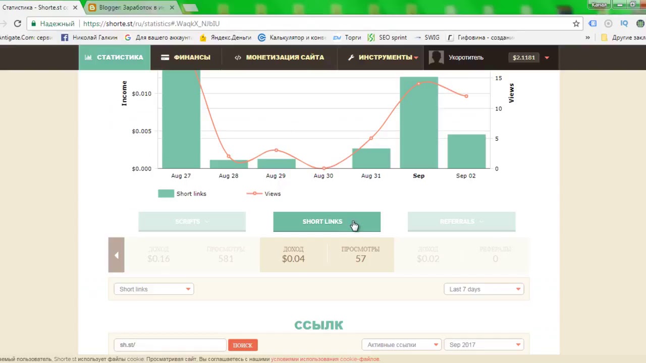 Shorte. Автозаработок.