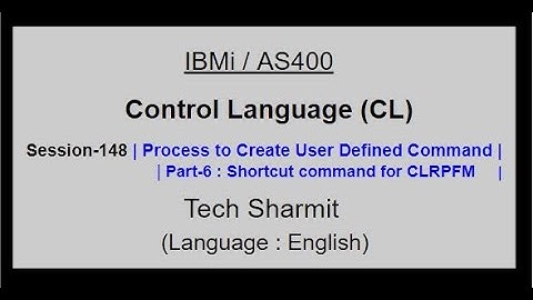 User defined command in CL (Part-6) | IBM i | AS400 | CLLE | cl programming in IBM i  | CLLE | IBMi