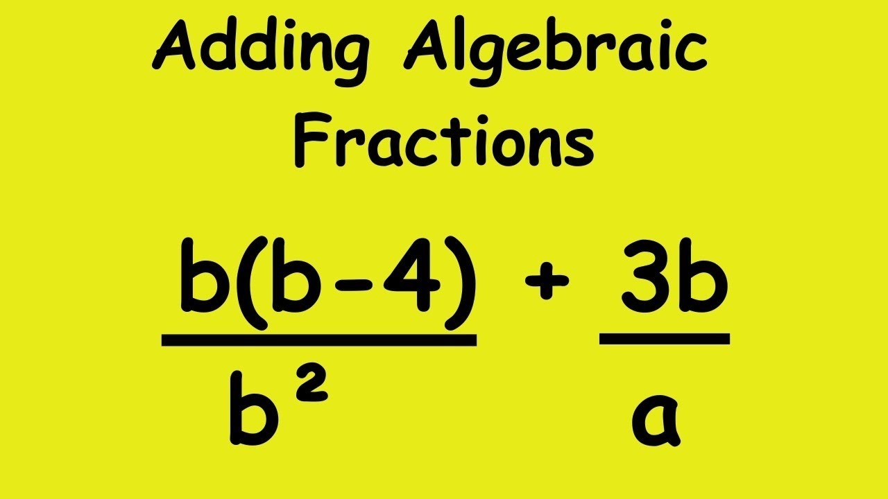 Algebraic Fractions || How to Simplify algebraic expressions - YouTube