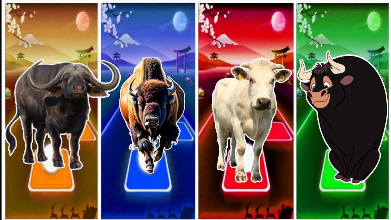 BUFFALO VS Bison vs Cow 🐄🆚 Ferdinand vs Yes go tiles hop #tileshopedmrush #coffindance #tileshop 