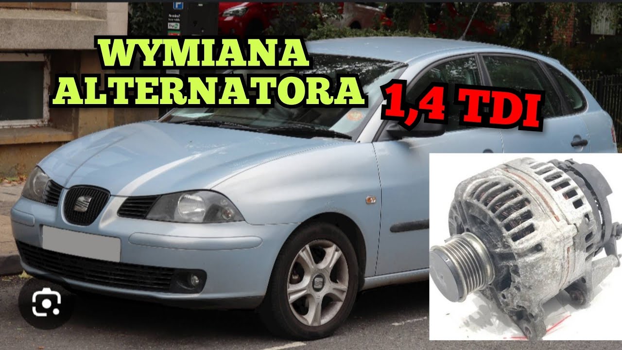 Jak wymienić alternator SEAT IBIZA III 1,4 TDI wymiana alternatora 3 amf demontaż wyjąć zdemontować