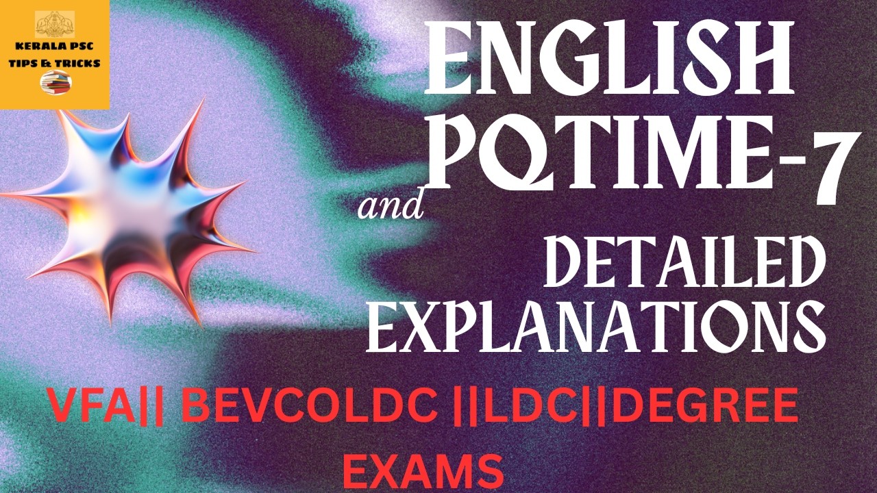 ENGLISH PREVIOUS QUESTIONS ||DAY-7 ||ഇതിൽ  കൂടുതൽ എങ്ങനെ  EASY ആയി പഠിക്കും❤️ ||WELLEXPLANATIONS PSC