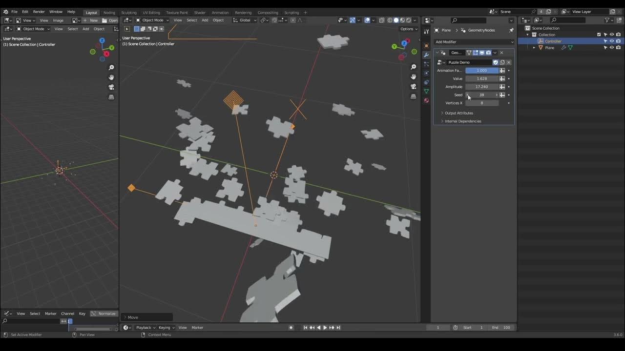 [Demo] Procedural Puzzles Blender Geometry Nodes 3.6 YouTube