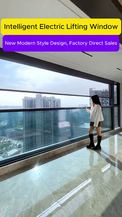 Smart motorized vertical sliding windows heat insulation glass balcony panoramic lifting window