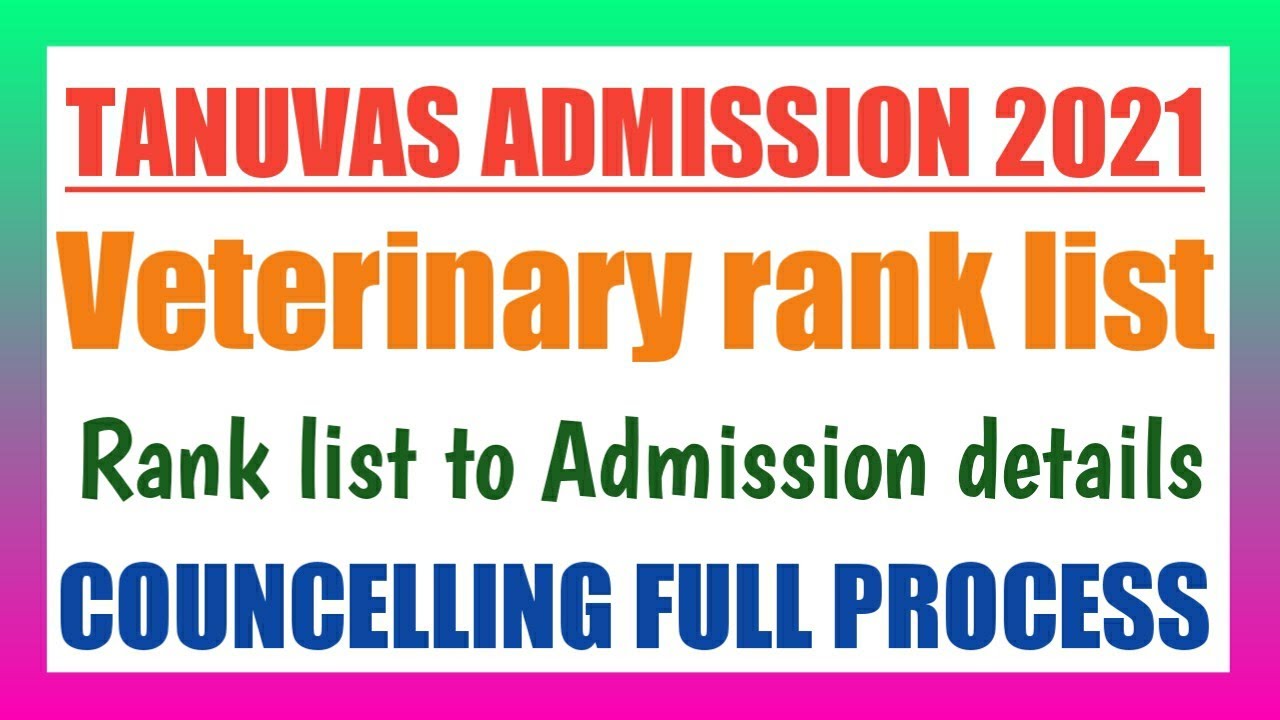 Veterinary tanuvas Counselling 2021 top to bottom Explained