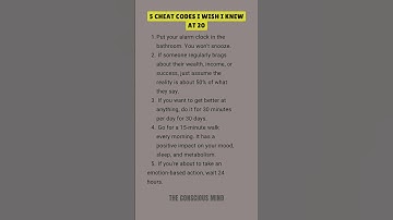5 CHEAT CODES I WISH I KNEW AT 20 #shorts #quotes #motivation