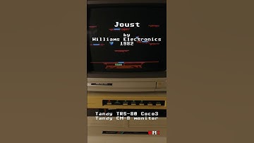 Joust on TRS-80 coco3 #retrogaming #8bitcomputer #coco3 #trs80