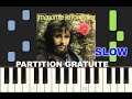 SLOW piano tutorial &quot;MON FRERE&quot; Maxime Le Forestier, 1971, partition gratuite (pdf)