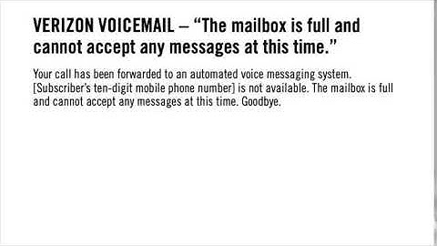 Verizon Voicemail - The mailbox is full and cannot accept any messages at this time. Goodbye.