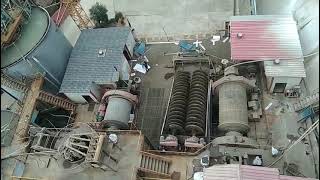 Top view of ball mill working in 900tpd Gold CIL mining plant