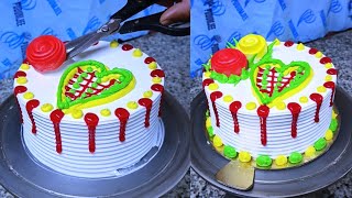 New cake decorating | Haw To make vanilla cake design | heart cake 🍰 | vanilla cake | #vanilla