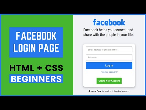 How To Make Responsive Facebook Login Page Using HTML and CSS | HTML CSS Tutorials