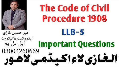 Important  questions of Civil Procedure Code 1908
