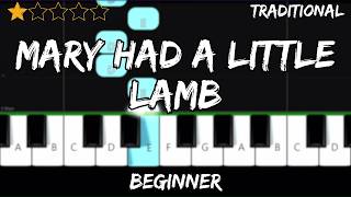 Traditional - Mary Had A Little Lamb - Easy Beginner Piano Tutorial - For 1 Hand
