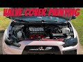 Painting valve covers on the wife’s evo