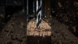 8K Macro Drill Bit Drilling Wood | Power Tool ASMR #shorts