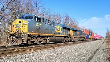 ABSOLUTELY GORGEOUS K5LA – CSX Intermodal I169 – ES40DC #5332 & ES44AH #3242 – Madison OH Feb 2024