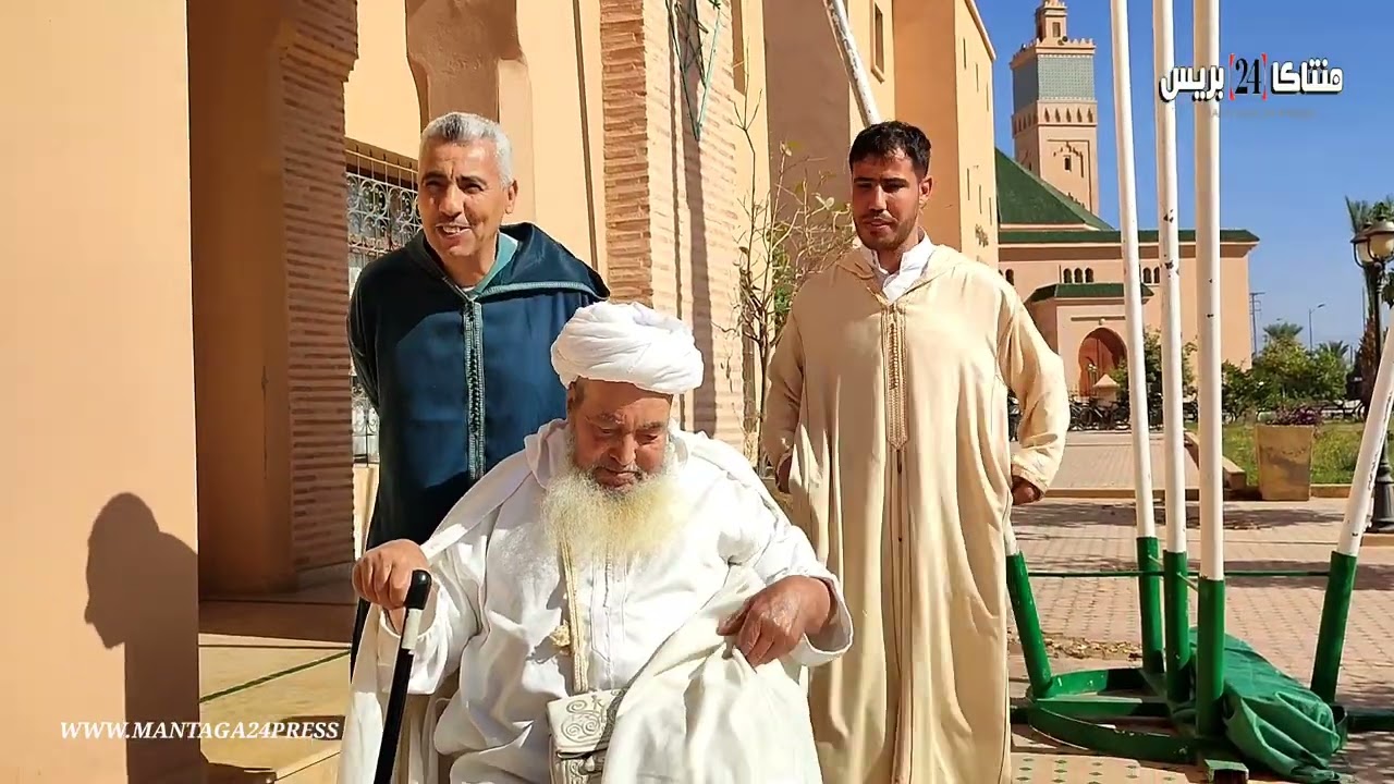 أشهر فقيه في المغرب الحاج الطيب لحظة وصوله للموسم السنوي للمدارس العتيقة تارودانت