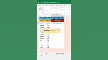 Simple Formula to Create Email Address in Excel || Excel Tips & Trick || #excel #short #excelbasic