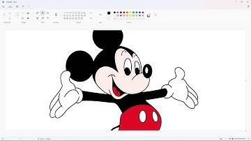 How to draw Mickey Mouse using MS Paint | How to draw on your computer