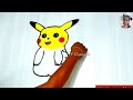 Pikachu cardoon drawing with rangoli color powder  how to draw pikachu  vidhursana rangolis