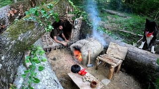 Одиночный кемпинг в Бушкрафте — создание полного убежища для бушкрафта с глиняным камином