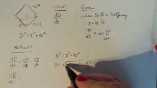 Calculus 1:  Related Rate - Baseball Diamond
