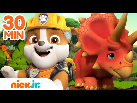 BEST PAW Patrol Dinosaur Rescues! w/ Rubble, Rex, & Skye | 30 Minute Compilation | Rubble & Crew