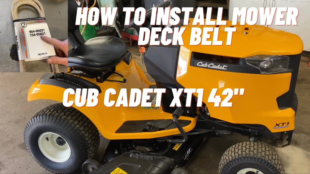 How to install a Mower Deck Belt on a Cub Cadet XT1 42” - YouTube