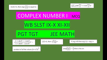 Complex Number MCQ||MATH||wb slst  ix-x xi-xii PGT TGT MATH|JEE