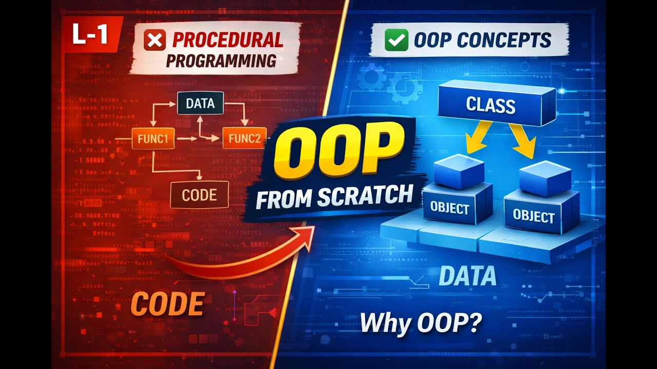 Object-Oriented Programming from Scratch | Why OOP? Class & Object | L-1