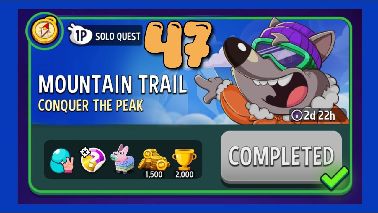 Mountain trail solo challenge|solo quest 47|match masters