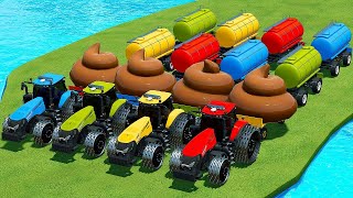 LOAD AND TRANSPORT GIANT POO WITH CASE TRACTORS AND JCB LOADERS - Farming Simulator 22