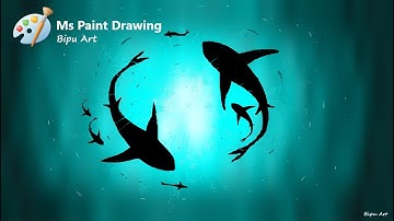 Underwater Scenery Drawing | How to Draw in Ms Paint|drawing in paint in computer | Ms paint drawing