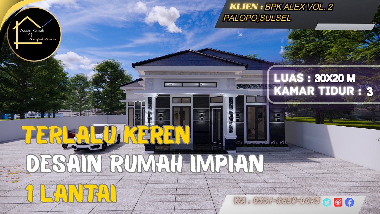 INSPIRASI DESAIN RUMAH 30x20m – Model Minimalis Modern Milik Bapak Alex Vol.2 Palopo, Super Estetik!