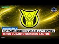 Neymar e Robinho Jr. em confronto tenso durante treino no Santos