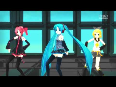 【MMD】初音ミク.テト.鏡音リン.Bad_Apple!!