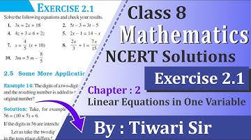 NCERT Solutions for Class 8 Maths Exercise 2.1 Linear Equations in Hindi and English Medium.