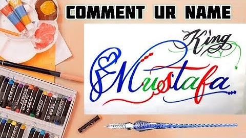 Mustafa King Name Signature Calligraphy Status | How to Draw, Cursive Calligraphy with Cut Marker