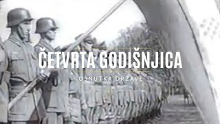 Military ceremony in Maksimir eve to 10 April 1945 - footage