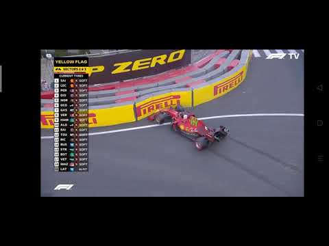 F1 Baku 2021 FP2 | Leclerc crashes at turn 15
