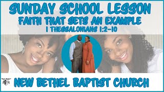 Sunday School Lesson - November 10, 2019 - Faith That Sets An Example