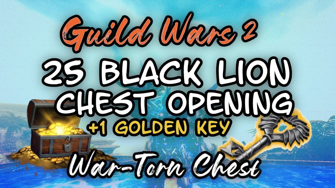 GW2 25 Black Lion Chest Opening WarTorn Chests +1 Golden Key