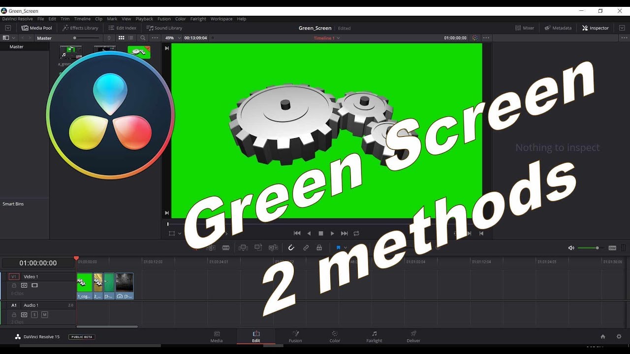 edit green screen free davinci resolve youtube