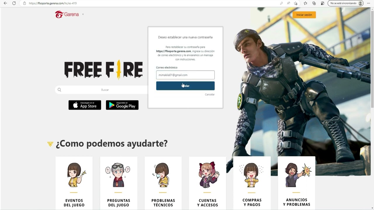 Cómo recuperar mi cuenta de Garena Free Fire si no puedo iniciar