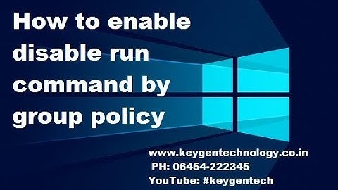 How to enable disable run command by group policy -in hindi